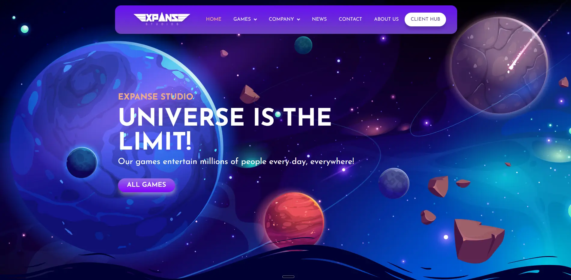 Homepage van Expanse Studios