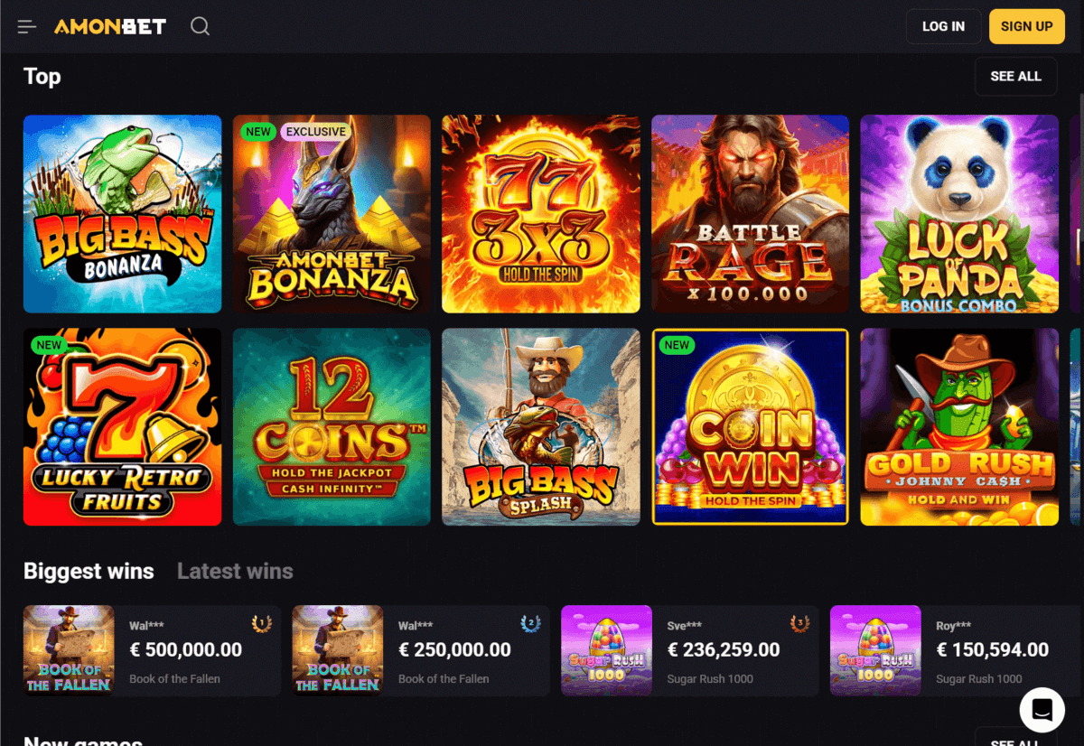 Screenshot of Amonbet Casino
