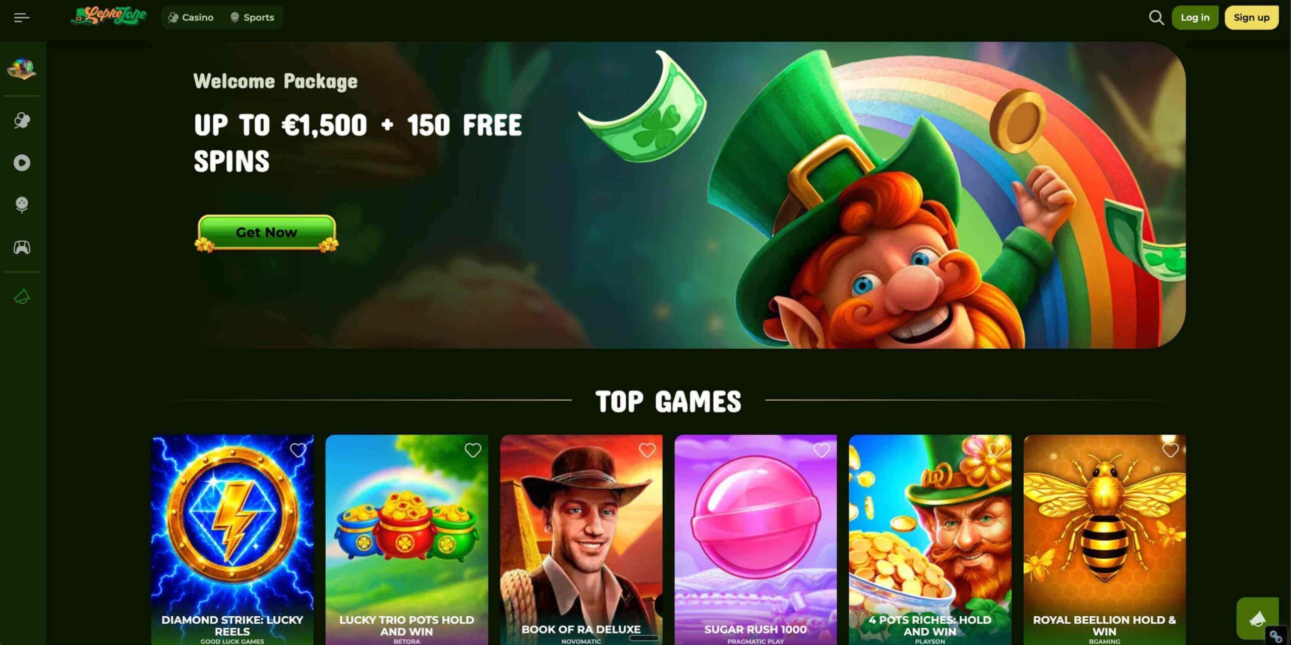 Leprezone Casino lobby screenshot